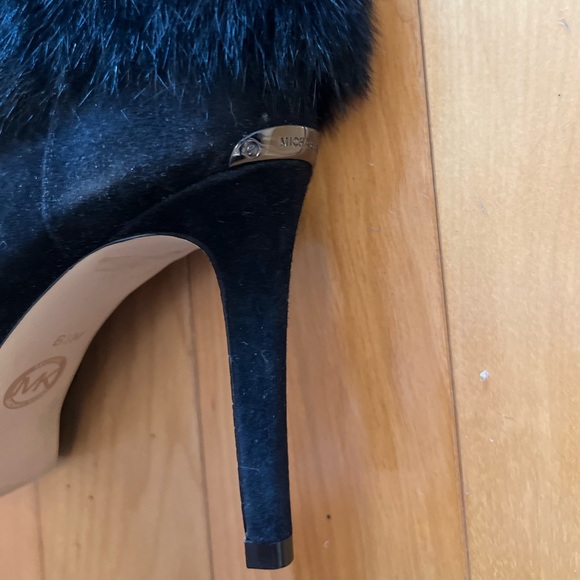 - Black fur embellished heeled boot - Picture 2 of 12